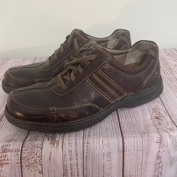 Clarks | Lace up OILY Leather Shoes Comfort SLOAN SIZE 11.5 CASUAL - Picture 2 of 11